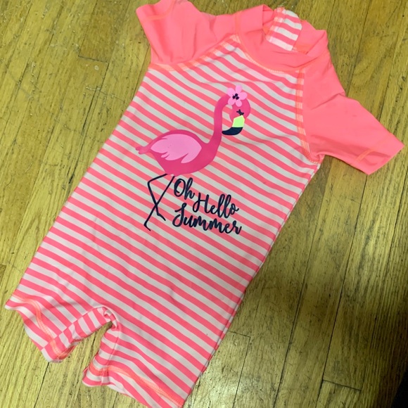 Rash guard Flamingo Baby One-piece Swimsuit - Picture 1 of 7